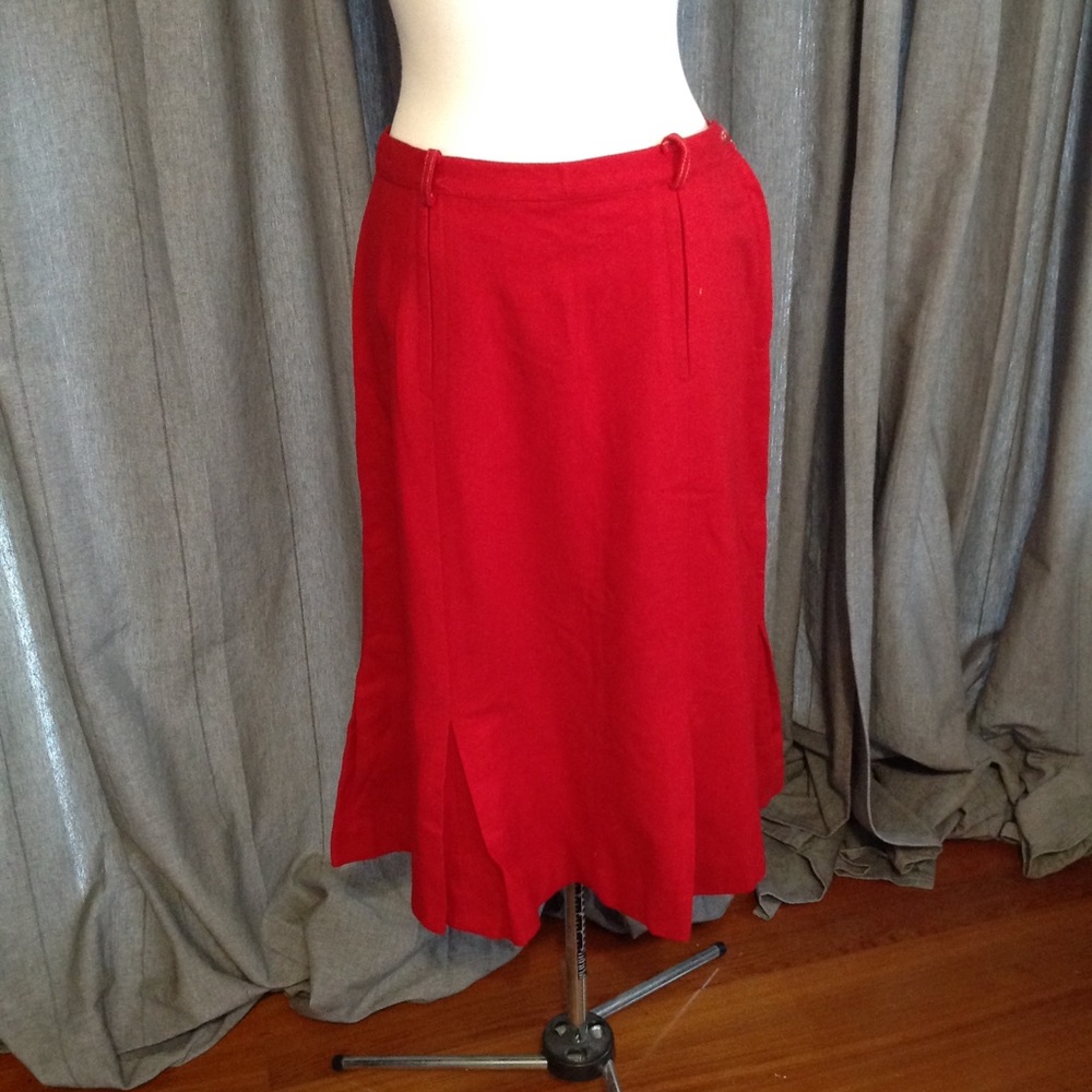 Wool Skirt  Red 1950's Vintage